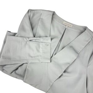 1.State‎ Gray V-Neck Pullover Blouse Small Long Sleeve Work Casual NEW